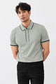 Turbo Piping Collared Style Men's Polo T-Shirt In Beige