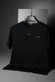 TRB Henley Neck Button Placket  Men's Tee In Black