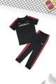 Turbo Legecy Contrasting Stripes Younger Kids Co-Ord Set In Black