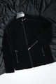 Regular Fit Suede Leather Jacket In Black