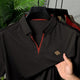 Turbo Moderno Knit V Neck Men's Polo T-Shirt In Black