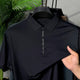 Turbo Button-Up Placket Men's Polo T-Shirt In Black