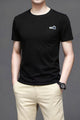 Patch Logo Round Neck T-shirt In Black