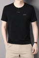 TRB Henley Neck Button Placket  Men's Tee In Black