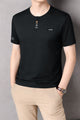 Turbo Henley Neckline Men's Tee In Black