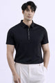 Turbo Button-Up Placket Men's Polo T-Shirt In Black