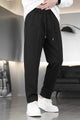 Men's Plain Micro Relaxed Fit Trouser In Black