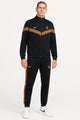 Nke Diagonal V Panel Signature Full Zipper Tracksuit In Black