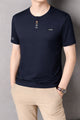 Turbo Henley Neckline Men's Tee In Dark Navy