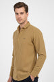 Turbo Lining Check Creation Long Sleeve Cotton Casual Shirt In Brown