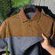 Turbo Color-Blocked Panel Style Men's Polo T-Shirt In Brown