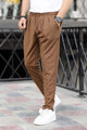 Turbo Pique Textured Double Plate SlimFit Trouser In Brown