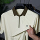 Turbo "AeroZip Elite" Men's Polo T-Shirt In Cream