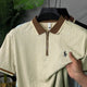 Turbo Knitted Quarter-Zip Polo Shirt In Cream
