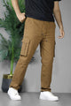Turbo Essential Side Pockets Cargo Trouser In Camel