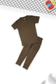 Turbo Zip-Neck Top Style Younger Kids Co-Ord Set In Coffee