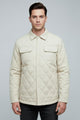 Regular Fit Self Design Imported Light Weight Jacket In Cream