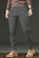 Turbo Urban Era Executive Slim Fit Cotton Pant In Dark Grey