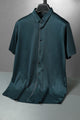 Men's Various Textured Silk Casual Shirt In Dark Navy