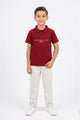 Broklyn Sports Inspired Zipper Style Younger Kids Co-Ord Set In Dark Maroon