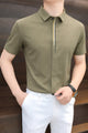 Turbo Breathable Summer Casual Silk Shirt In Dark Skin