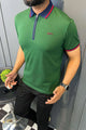 Turbo Record Zip Collar-Block Men's Polo Shirt