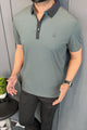 Turbo Vintage Crisp Textured Men's Polo Shirt In Green
