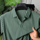 Turbo Vertical White Striped Pattern Polo T-Shirt In Green