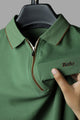 Turbo Studiofit Detailed Zip Collar Men's Polo Shirt In Green