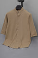 Turbo Concealed Button Placket Casual OverShirt In Light Brown