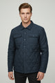 Regular Fit Self Design Imported Light Weight Jacket In Navy Blue