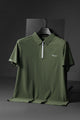 Fergmo Zipper Closure Style Men's Polo Shirt In Olive Green