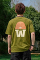 Turbo Retro Men's Round Neck T-Shirt In Olive