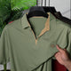 Turbo Moderno Knit V Neck Men's Polo T-Shirt In Olive