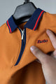 Turbo Record Zip Collar-Block Men's Polo Shirt In Orange