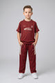 Turbo Micro Stretch Younger Kids Co-Ord Set In Maroon