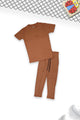 Turbo Zip-Neck Top Style Younger Kids Co-Ord Set In Rust