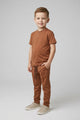 Turbo Zip-Neck Top Style Younger Kids Co-Ord Set In Rust