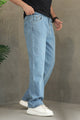 Denim 'Urban Skater' Comfort-Waist Baggy Jeans In Sky Blue