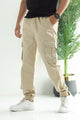 Turbo DrawString Pockets Cotton Cargo Trouser In Skin