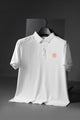Hrms Orange Accent Logo Style Men's Polo Shirt In White