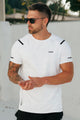 Turbo Sport Shoulder Striped Breathable Dry-Fit Tee