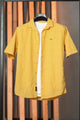 Turbo Knit Craft Crochet Casual Shirt In Yellow